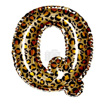Foto de Letra q en estilo leopardo sobre blanco - Imagen libre de derechos