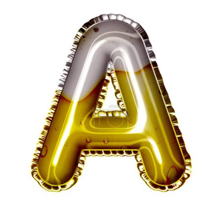 Photo for Beer style balloon letter a on white - Royalty Free Image