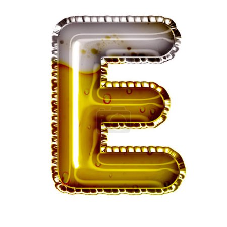 Photo for Beer style balloon letter e on white - Royalty Free Image