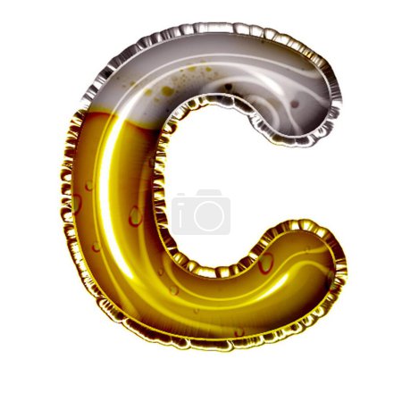 Photo for Beer style balloon letter c on white - Royalty Free Image