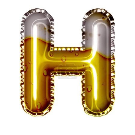 Photo for Beer style balloon letter h on white - Royalty Free Image