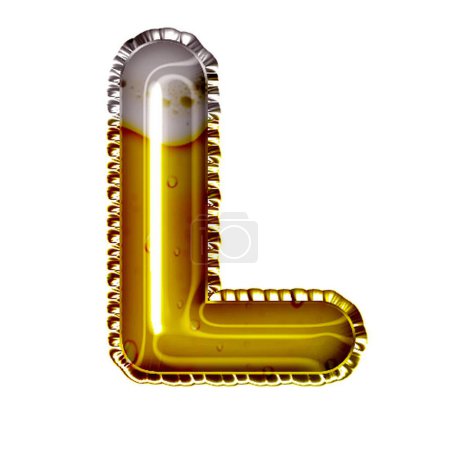 Photo for Beer style balloon letter l on white - Royalty Free Image