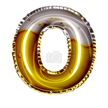 Photo for Beer style balloon letter o on white - Royalty Free Image