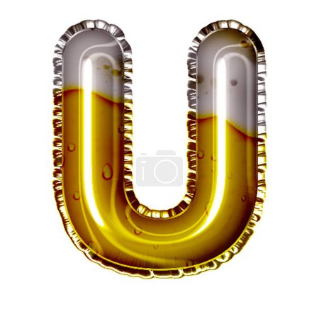 Photo for Beer style balloon letter u on white - Royalty Free Image