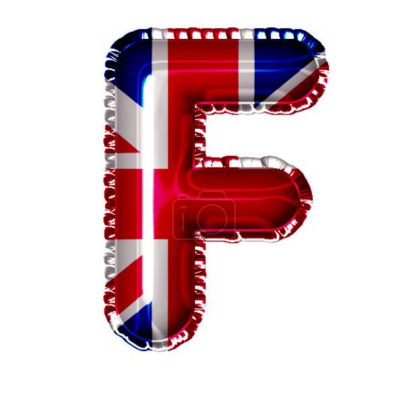 Téléchargez les photos : Lettre f en style britannique sur blanc - en image libre de droit