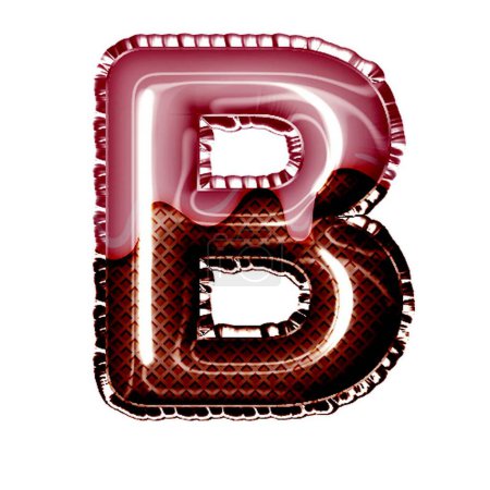 Photo for Letter b in chocolate style on white - Royalty Free Image
