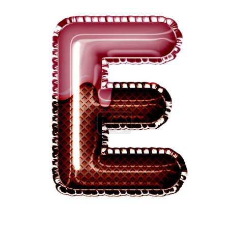 Photo for Letter e in chocolate style on white - Royalty Free Image