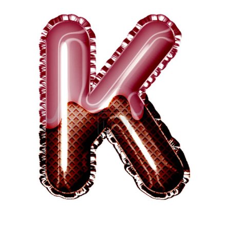 Photo for Letter k in chocolate style on white - Royalty Free Image
