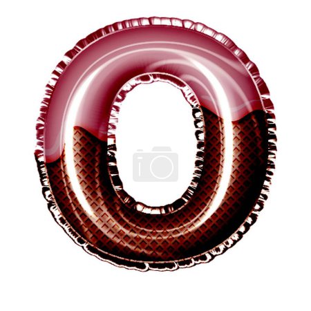 Photo for Letter o in chocolate style on white - Royalty Free Image