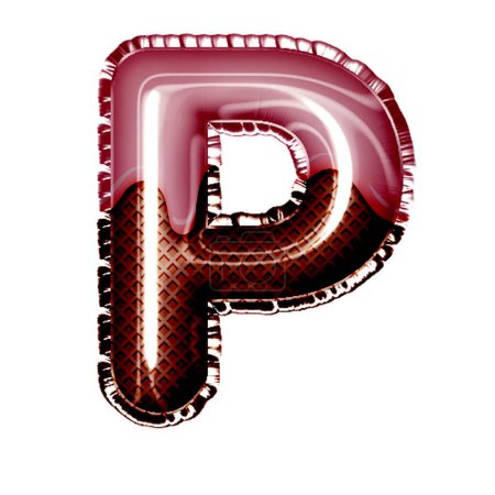 Photo for Letter p in chocolate style on white - Royalty Free Image