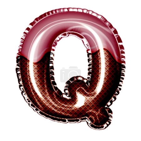 Photo for Letter q in chocolate style on white - Royalty Free Image