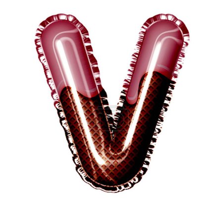 Photo for Letter v in chocolate style on white - Royalty Free Image