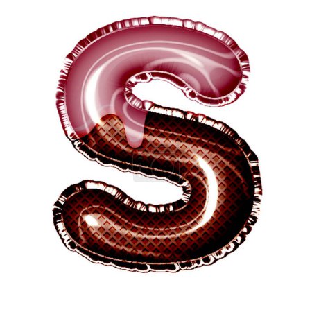 Photo for Letter s in chocolate style on white - Royalty Free Image