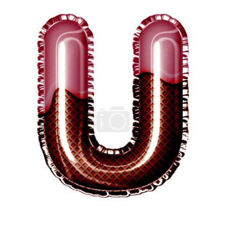 Photo for Letter u in chocolate style on white - Royalty Free Image