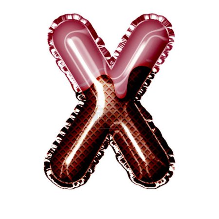Photo for Letter x in chocolate style on white - Royalty Free Image