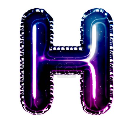 Photo for Letter h in galaxy style on white - Royalty Free Image