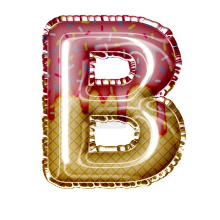 Photo for Letter b in ice cream style on white - Royalty Free Image