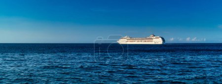Photo for HAVANA, CUBA - MARCH 2019: MSC cruise boat in front Malecon. - Royalty Free Image