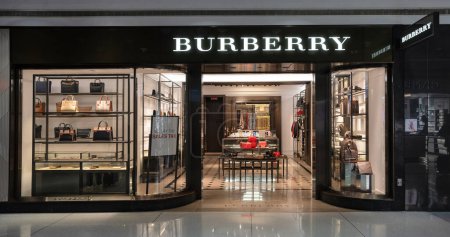 Photo for NEW YORK - FEBRUARY, 2020: Burberry Store. Burberry Group is a British luxury fashion house, distributing outerwear, fashion accessories, fragrances, sunglasses, and cosmetics. - Royalty Free Image
