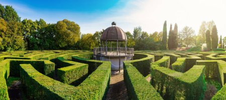 Photo for VALEGGIO SUL MINCIO, ITALY - OCTOBER 2020: Sigurt Park maze panoramic scenic view. It's a naturalistic park of 600.000 square meters opened to public in 1978. - Royalty Free Image