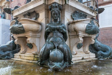 Photo for Fountain of Neptune woman detail. Bologna. Italy. - Royalty Free Image