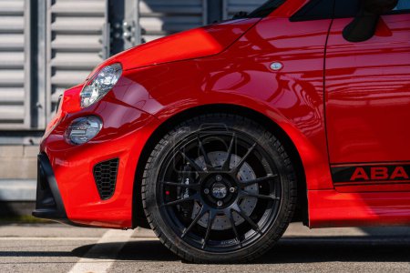 Photo for BOLOGNA, ITALY - MARCH 2021: Fiat 595 Abarth Competizione parked in the street. - Royalty Free Image