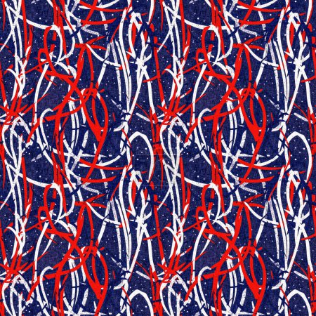Seamless 4th of July independence day pattern in traditional red, white and blue colors. Modern usa stylish print for holiday decor, summer liberty graphic and united states background-stock-photo