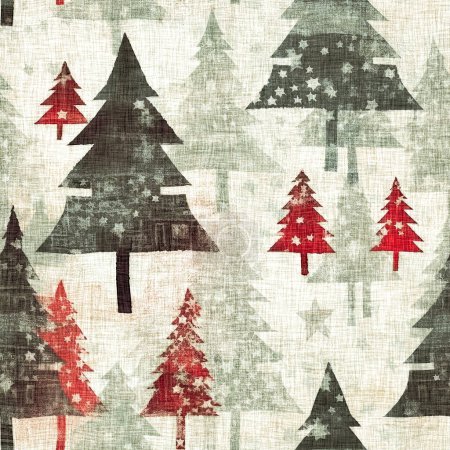 Foto de Grunge rústico americana árbol de Navidad invierno casa estilo patrón de fondo. Efecto de tela de socorro festivo para una acogedora decoración casera de temporada navideña. - Imagen libre de derechos