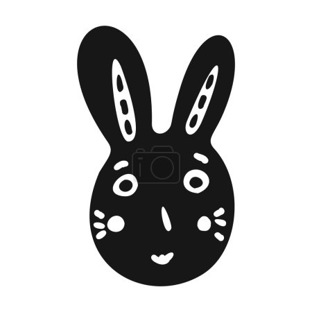 Easter bunny whimsical illustration. Spring holiday pet bunny vector