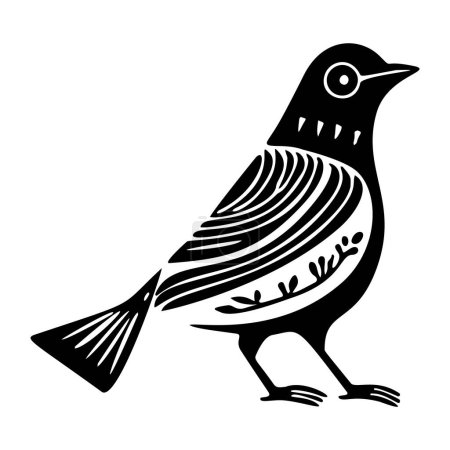 Cute bird vector illustration. Low brow ornithology wildlife motif