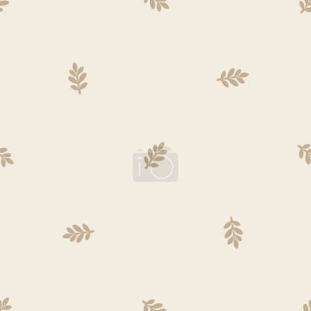 Quirky feuille branche lino coupe motif vectoriel. Décoration sans couture de design feuilleté fantaisiste pour fond scandi