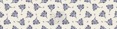 Ilustración de Quirky floral lino corte motivo borde del vector. Decoración perfecta del diseño caprichoso del follaje para la bandera moderna - Imagen libre de derechos
