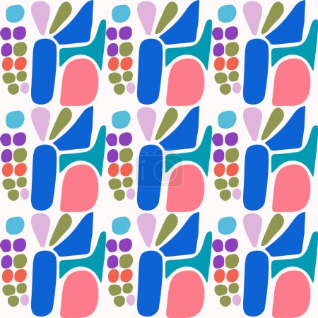 Photo for Colorful leaf for flat scandi style seamless vector kids pattern. Fun whimsical nature for gender neutral baby wallpaper - Royalty Free Image