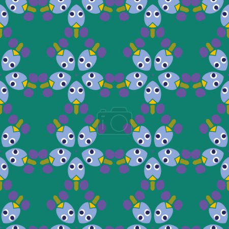 Photo for Vintage geometric seamless vector pattern in gender neutral colorful style. Retro funny shape in creative endless repeat for cheerful geo wallpaper - Royalty Free Image