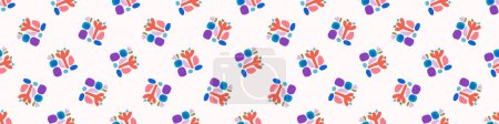 Photo for Colorful leaf for flat scandi style seamless vector kids border. Fun whimsical nature for gender neutral baby endless ribbon - Royalty Free Image