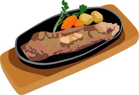 Téléchargez les illustrations : Illustration vectorielle des aliments pour steaks - en licence libre de droit