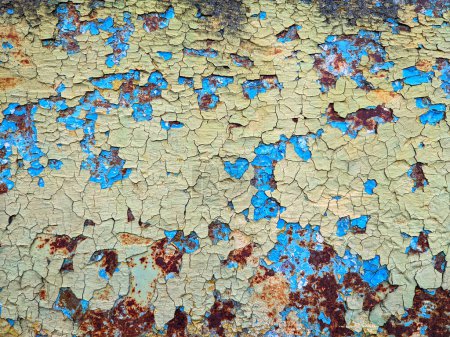 Photo for Painted metal surface with peeling paint and rust - Royalty Free Image