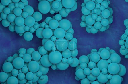 Foto de Clúster médico de polímeros superabsorbentes (SAP) - vista superior de la ilustración 3d - Imagen libre de derechos