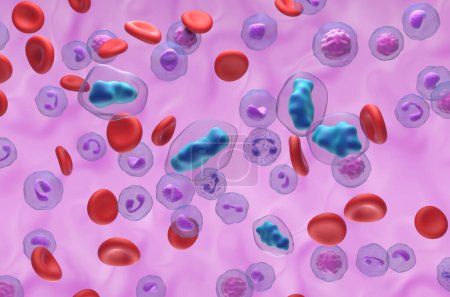 Téléchargez les photos : Molécules de paracétamol (acétaminophène, TYL) dans le flux sanguin - vue isométrique Illustration 3D - en image libre de droit