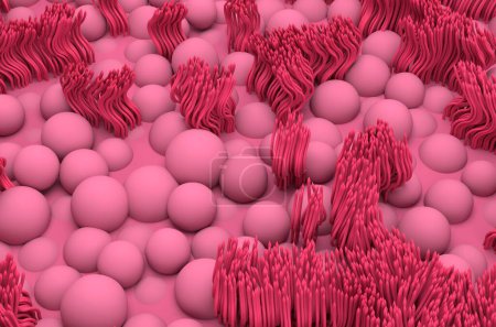 Foto de Líneas de la mucosa nasal (epitelio respiratorio) - vista isométrica ilustración 3D - Imagen libre de derechos