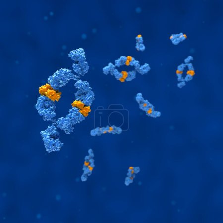 Photo for Monoclonal antibodies (Adalimumab) - closeup view 3d illustration - Royalty Free Image