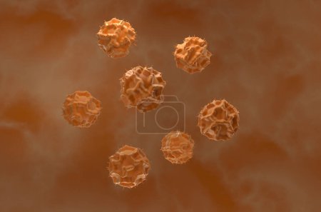 Téléchargez les photos : Grains de pollen de pissenlit - vue isométrique Illustration 3D - en image libre de droit