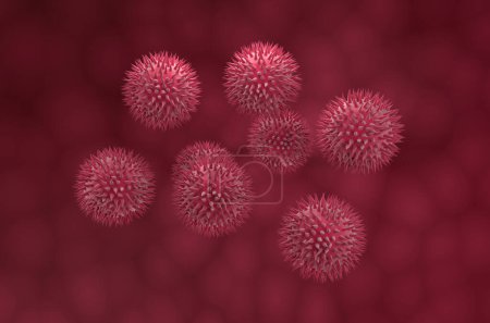 Téléchargez les photos : Grains de pollen de tournesol - vue isométrique Illustration 3D - en image libre de droit