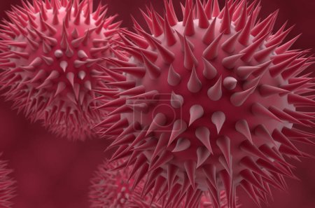 Téléchargez les photos : Grains de pollen de tournesol - vue rapprochée Illustration 3D - en image libre de droit