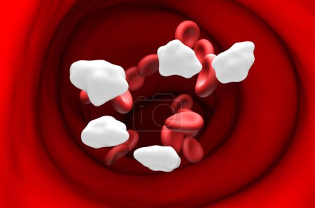 Normal level of Glucose in the blood - section view 3d illustration