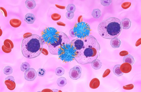 Téléchargez les photos : Thérapie par cellules T CAR dans le myélome multiple (MM) - vue isométrique Illustration 3d - en image libre de droit