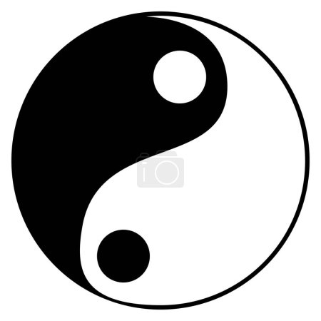 Téléchargez les photos : Vecteur simple symbole yin yang, isolé sur blanc - en image libre de droit