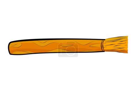 Ilustración de Bosquejo vectorial simple, siwak o miswak, pasta dental tradicional antigua y cepillo - Imagen libre de derechos