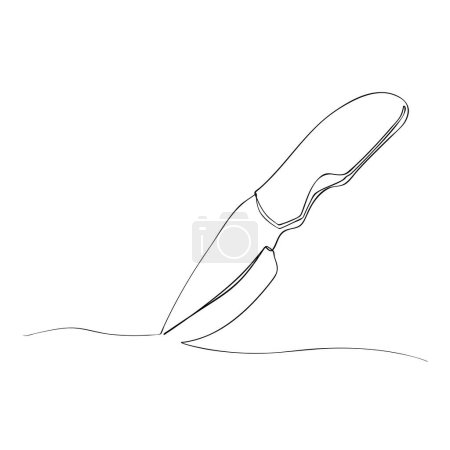 Illustration for Knife - Hunting - Line Art 01 01A - Royalty Free Image