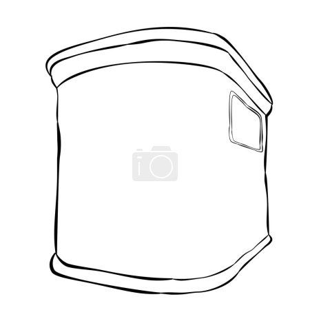 Illustration for Corned beef can, simple vector hand draw doodle sketch at white - Royalty Free Image